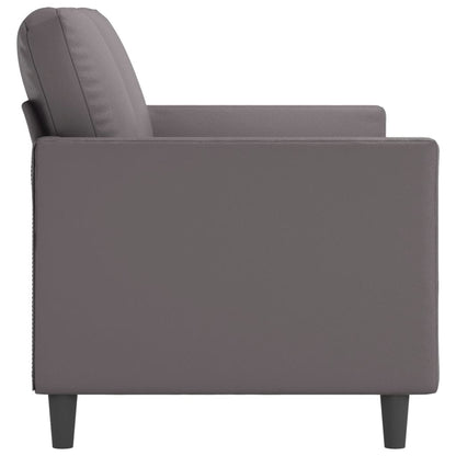 3-Sitzer-Sofa Grau 180 cm Kunstleder