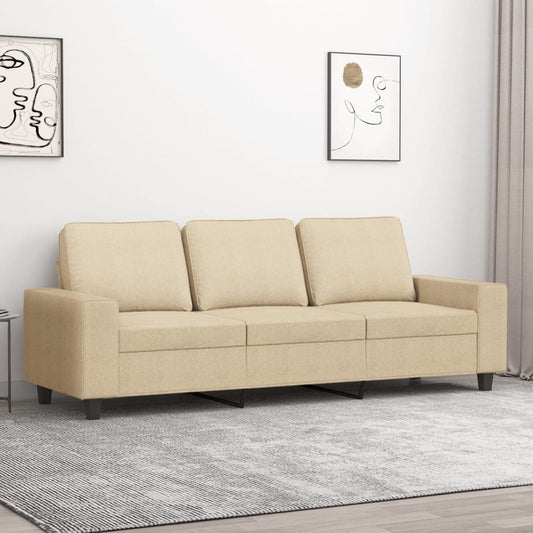 3-Sitzer-Sofa Creme 180 cm Stoff