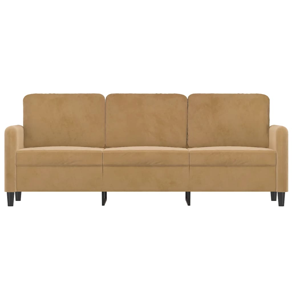 3-Sitzer-Sofa Braun 180 cm Samt