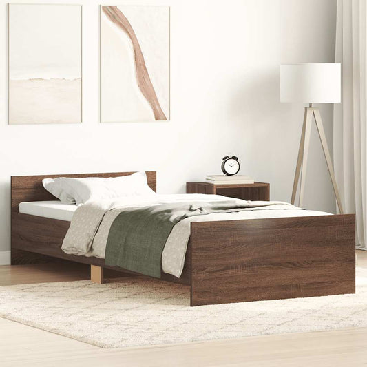 Bettgestell ohne Matratze Braun Eiche 100x200 cm Holzwerkstoff