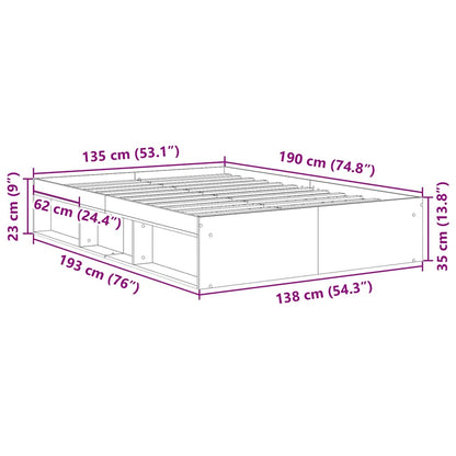 Bettgestell Braun Eichen-Optik 135x190 cm