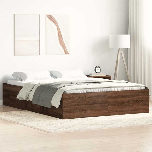 Bettgestell Braun Eichen-Optik 135x190 cm
