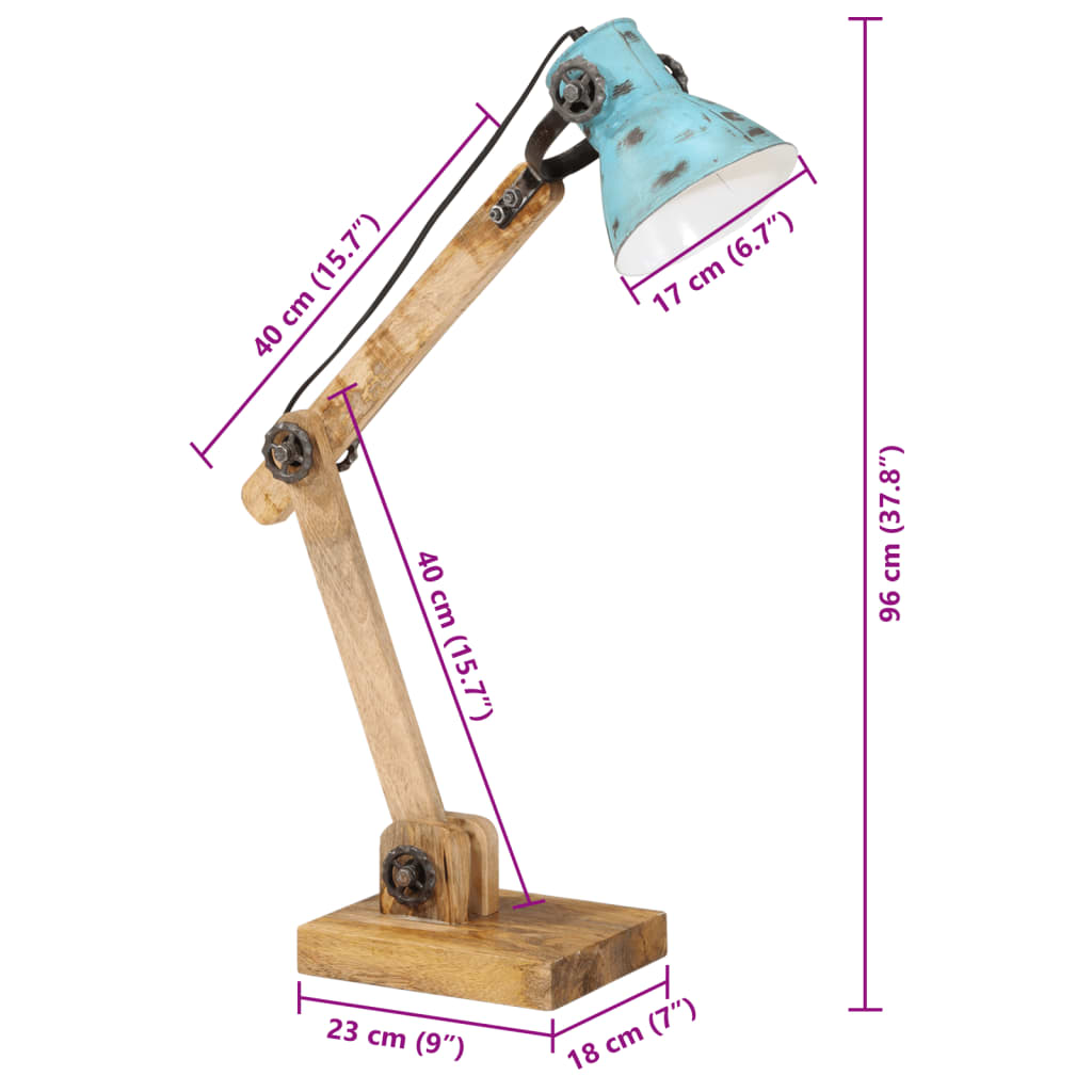 Schreibtischlampe 25 W Blau 23x18x96 cm E27