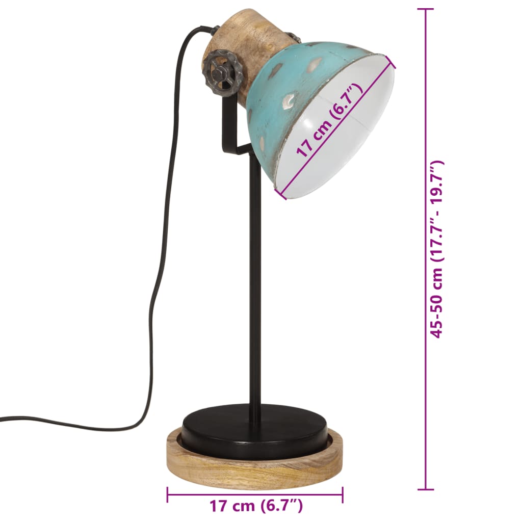 Schreibtischlampe 25 W Blau 17x17x50 cm E27