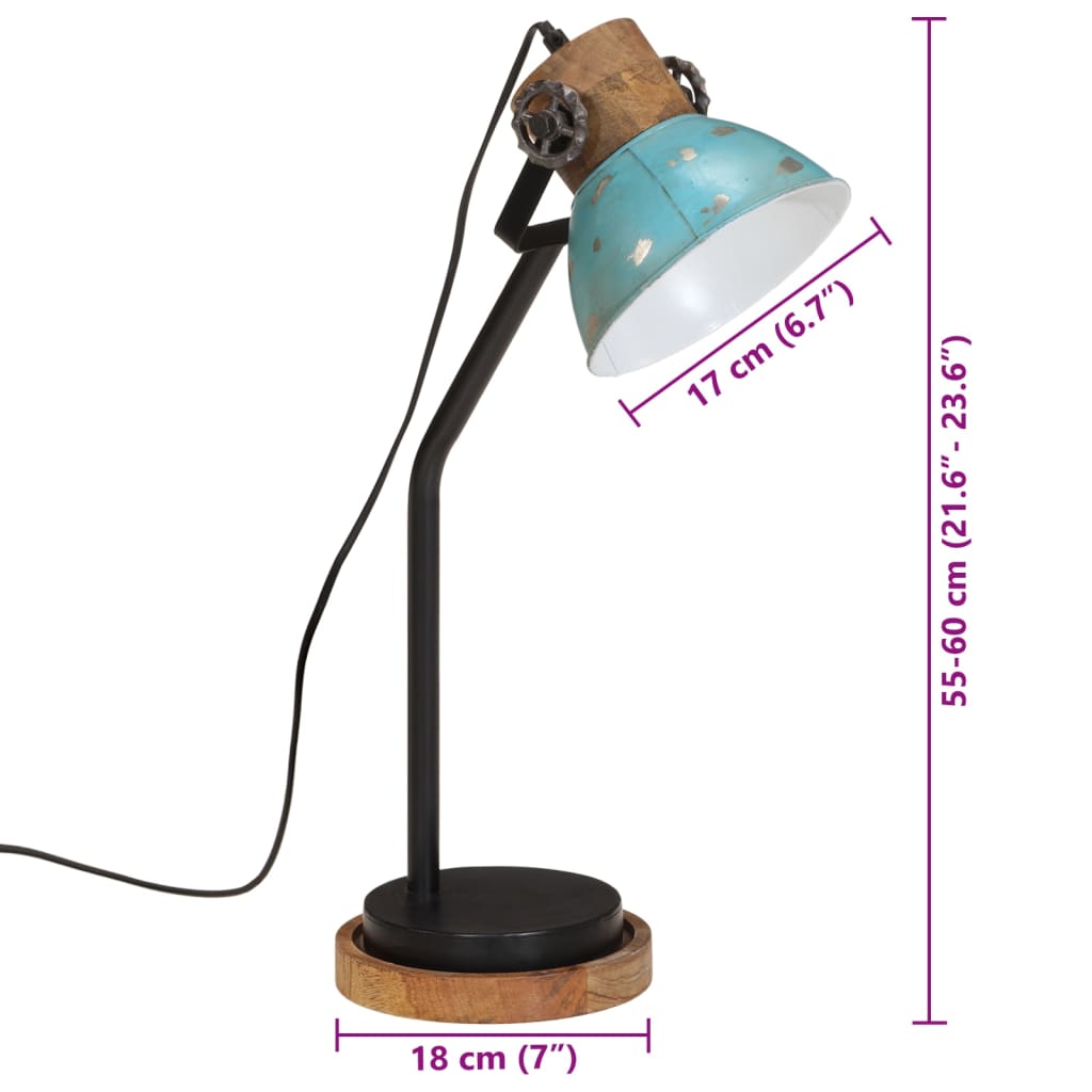 Schreibtischlampe 25 W Blau 18x18x60 cm E27