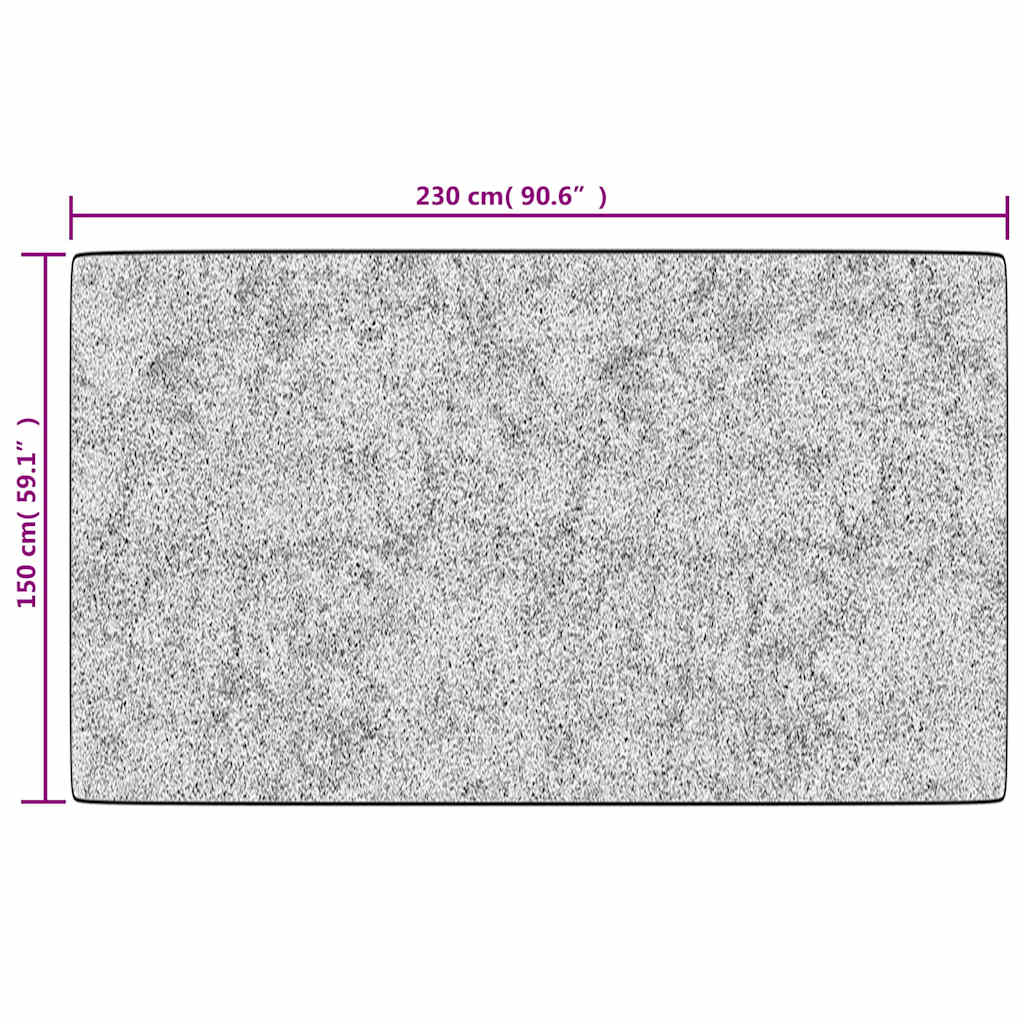 Teppich Waschbar Grau 150x230 cm Rutschfest