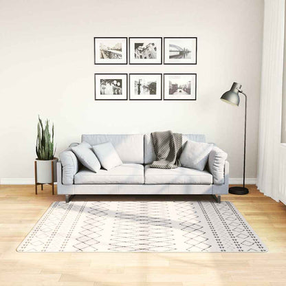 Teppich Waschbar Schwarz und Weiß 120x170 cm Rutschfest