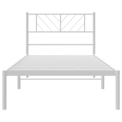 Bettgestell mit Kopfteil Metall Weiß 80x200 cm
