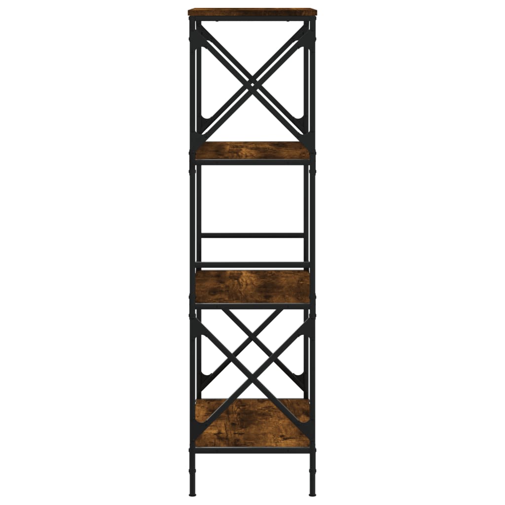 Bücherregal 4 Böden Räuchereiche 59x35x132 cm Holzwerkstoff