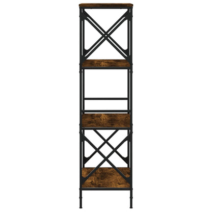 Bücherregal 4 Böden Räuchereiche 59x35x132 cm Holzwerkstoff