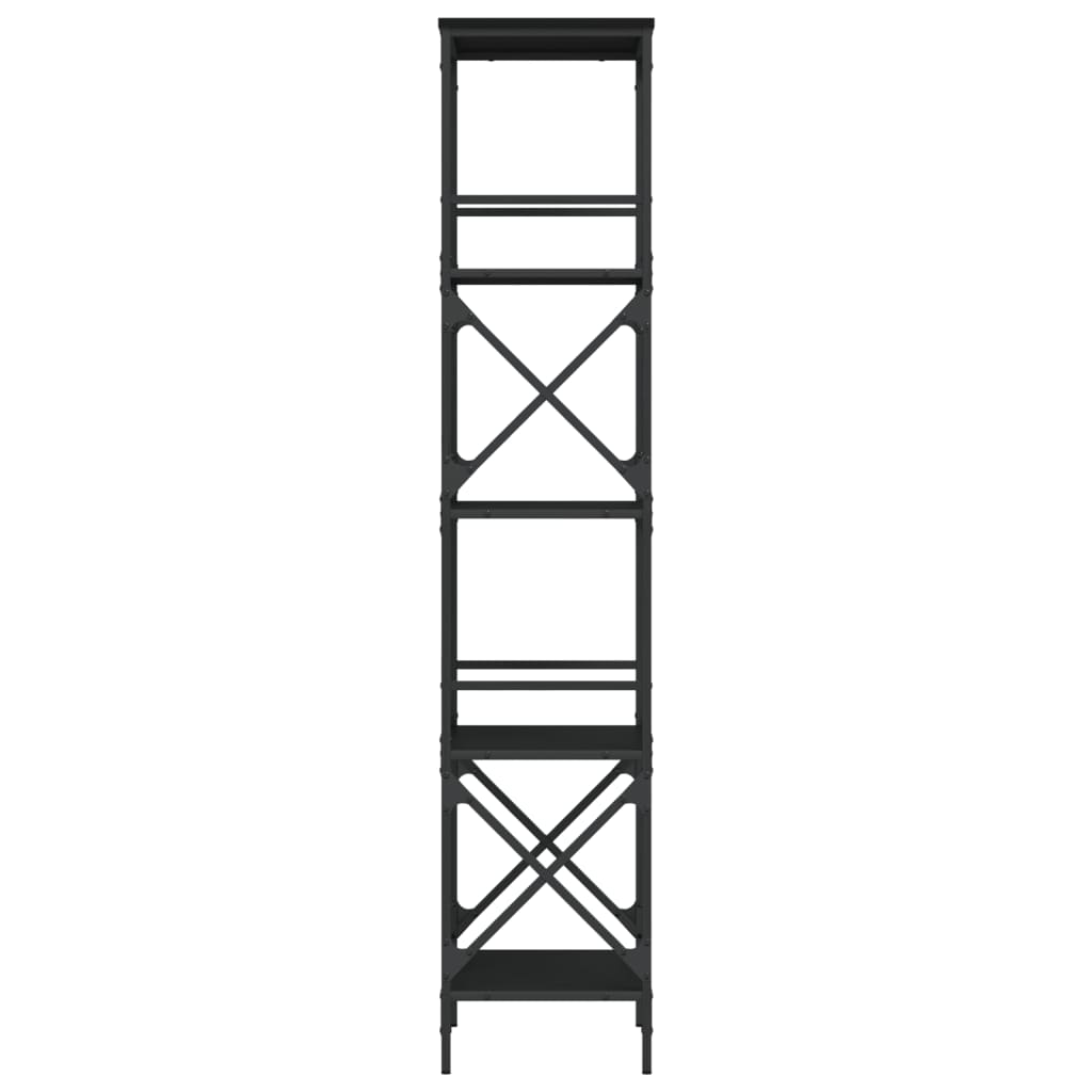 Bücherregal 5 Böden Schwarz 59x35x171 cm Holzwerkstoff