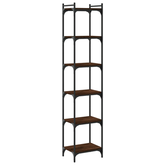 Bücherregal 6 Böden Braun Eiche-Optik 40x30x188cm Holzwerkstoff