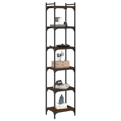 Bücherregal 6 Böden Braun Eiche-Optik 40x30x188cm Holzwerkstoff