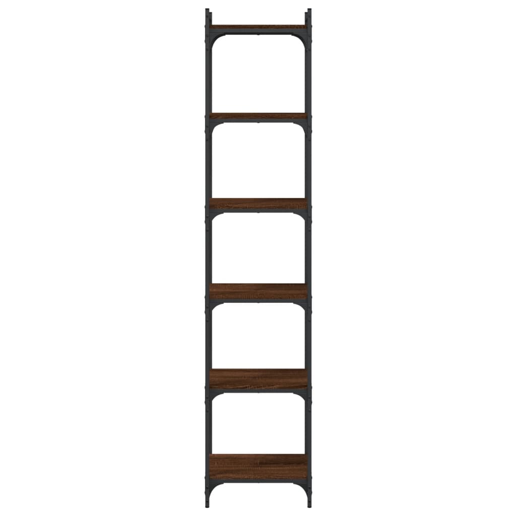 Bücherregal 6 Böden Braun Eiche-Optik 40x30x188cm Holzwerkstoff