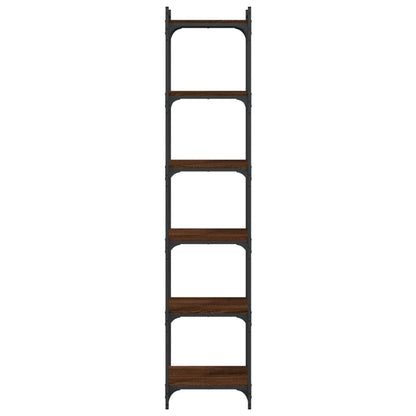 Bücherregal 6 Böden Braun Eiche-Optik 40x30x188cm Holzwerkstoff