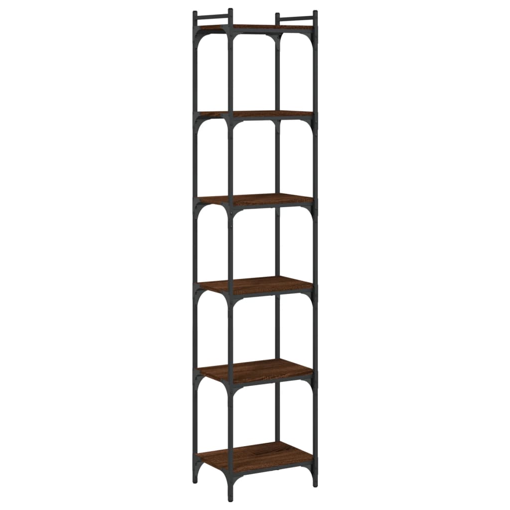 Bücherregal 6 Böden Braun Eiche-Optik 40x30x188cm Holzwerkstoff