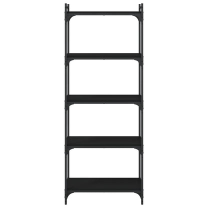 Bücherregal 5 Böden Schwarz 60x30x154 cm Holzwerkstoff