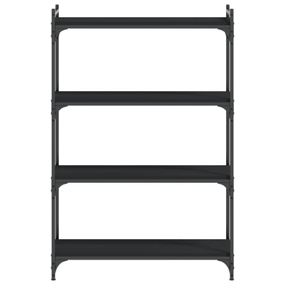 Bücherregal 4 Böden Schwarz 80x30x120 cm Holzwerkstoff