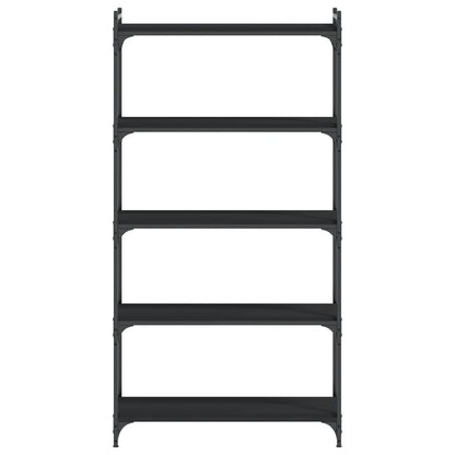 Bücherregal 5 Böden Schwarz 80x30x154 cm Holzwerkstoff