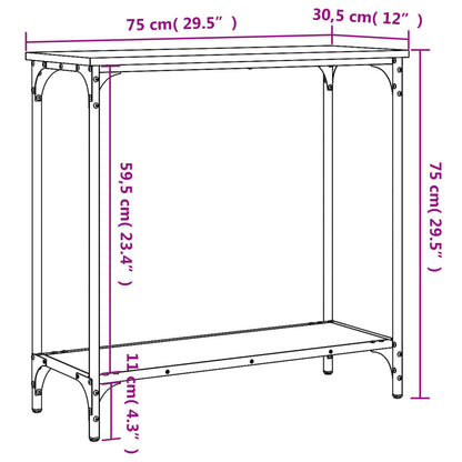Konsolentisch Sonoma-Eiche 75 x 30,5 x 75 cm Holzwerkstoff