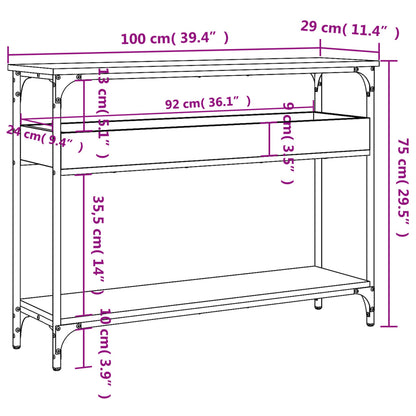 Konsolentisch mit Ablage Sonoma-Eiche 100 x 29 x 75 cm Holzwerkstoff