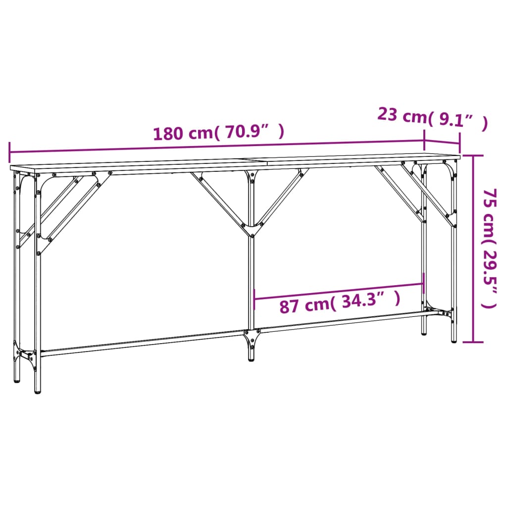 Konsolentisch Sonoma-Eiche 180x23x75 cm Holzwerkstoff