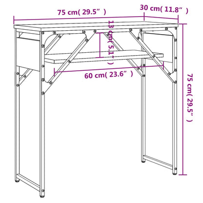 Konsolentisch mit Ablage Grau Sonoma 75x30x75cm Holzwerkstoff