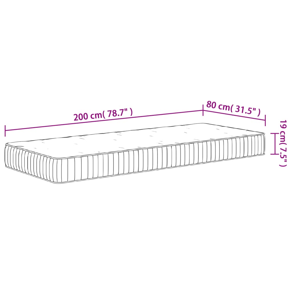 Matratze Taschenfederkern Mittel 80x200 cm