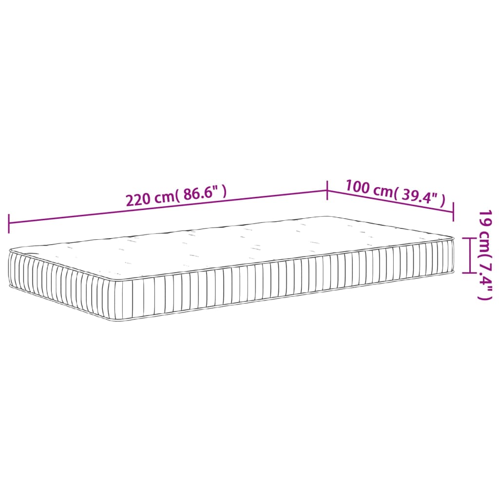 Matratze Taschenfederkern Mittel 100x220 cm