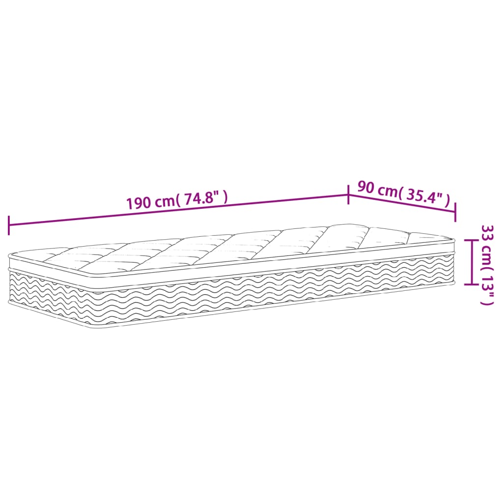 Matratze Taschenfederkern Medium Plus 90x190 cm