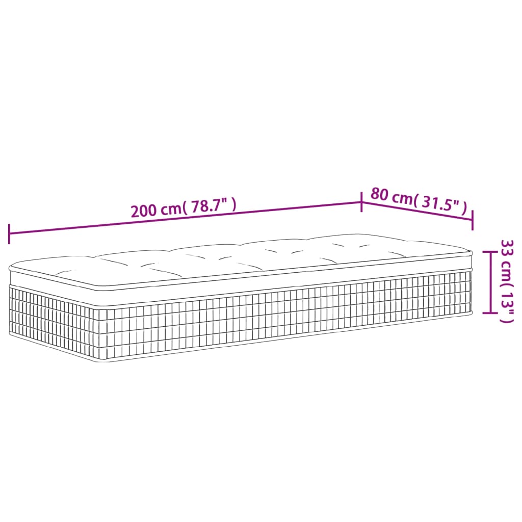 Matratze Taschenfederkern Medium Plus 80x200 cm