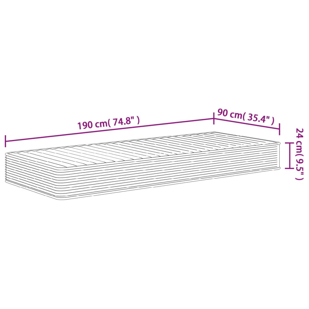 Matratze Schaumstoff Mittelweich 90x190 cm