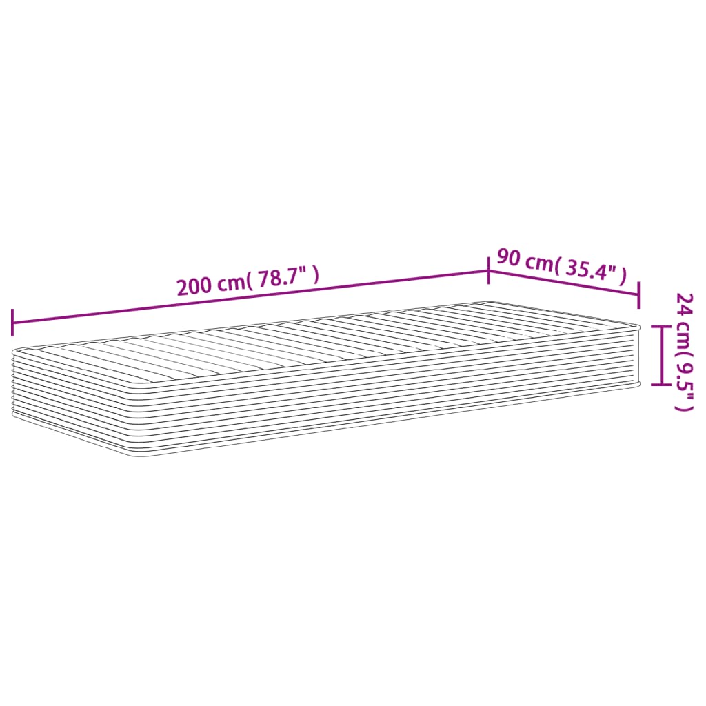 Matratze Schaumstoff Mittelweich 90x200 cm