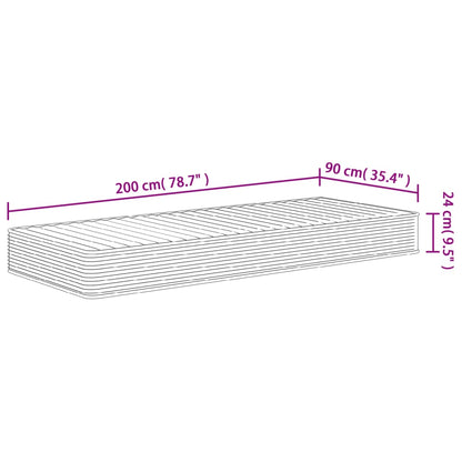 Matratze Schaumstoff Mittelweich 90x200 cm