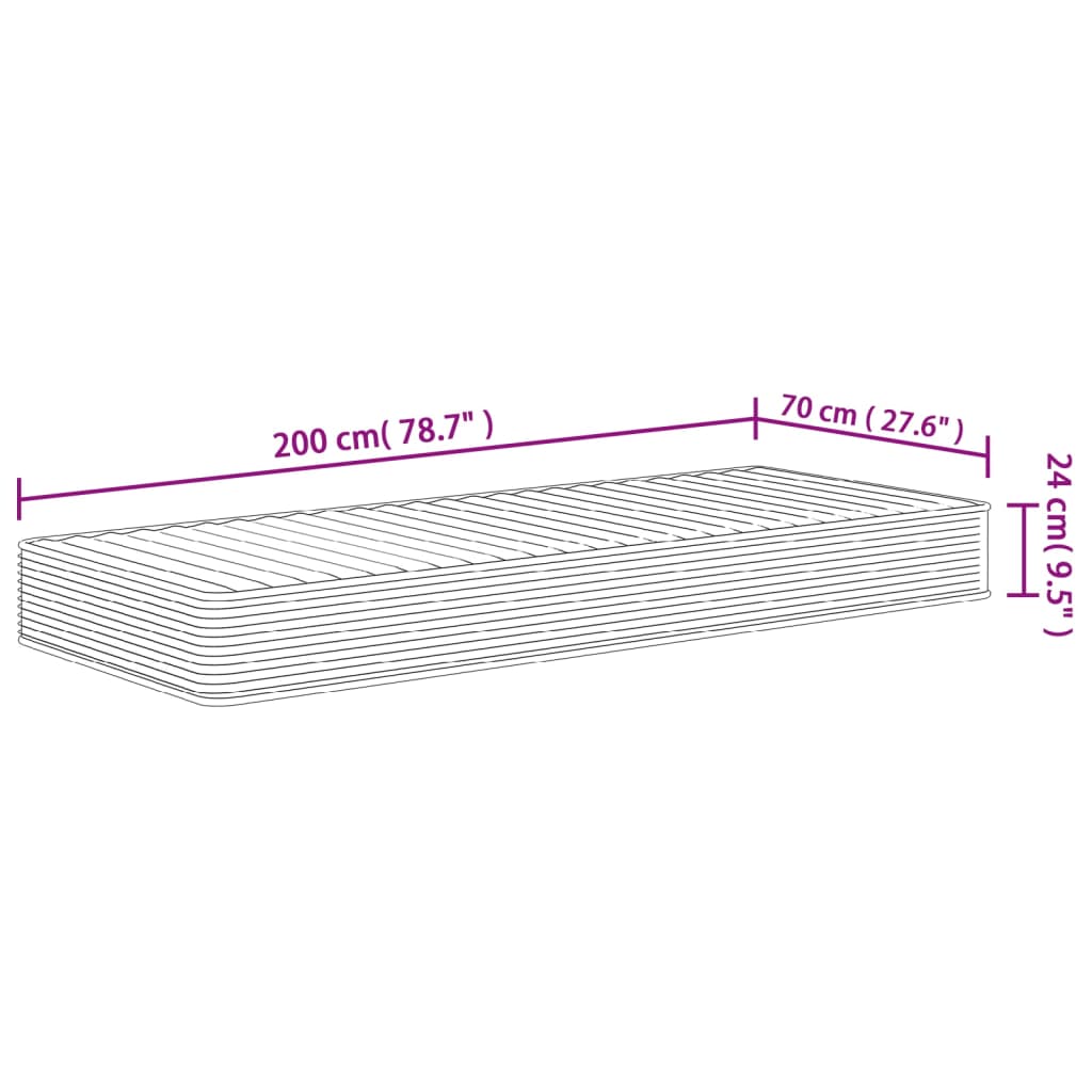 Matratze Schaumstoff Mittelweich 70x200 cm