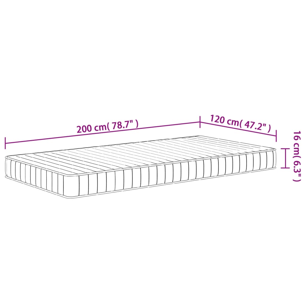 Matratze Schaumstoff Mittelweich 120x200 cm