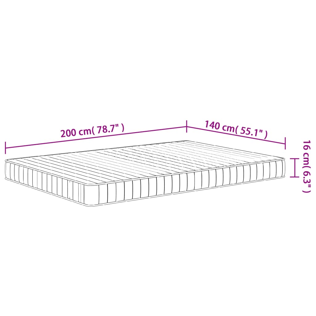 Matratze Schaumstoff Mittelweich 140x200 cm