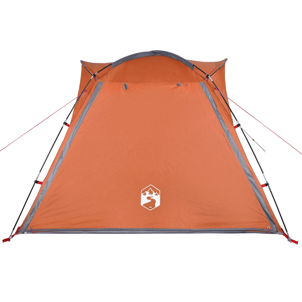 Campingzelt 4 Personen Grau und Orange Quick Release Wasserfest