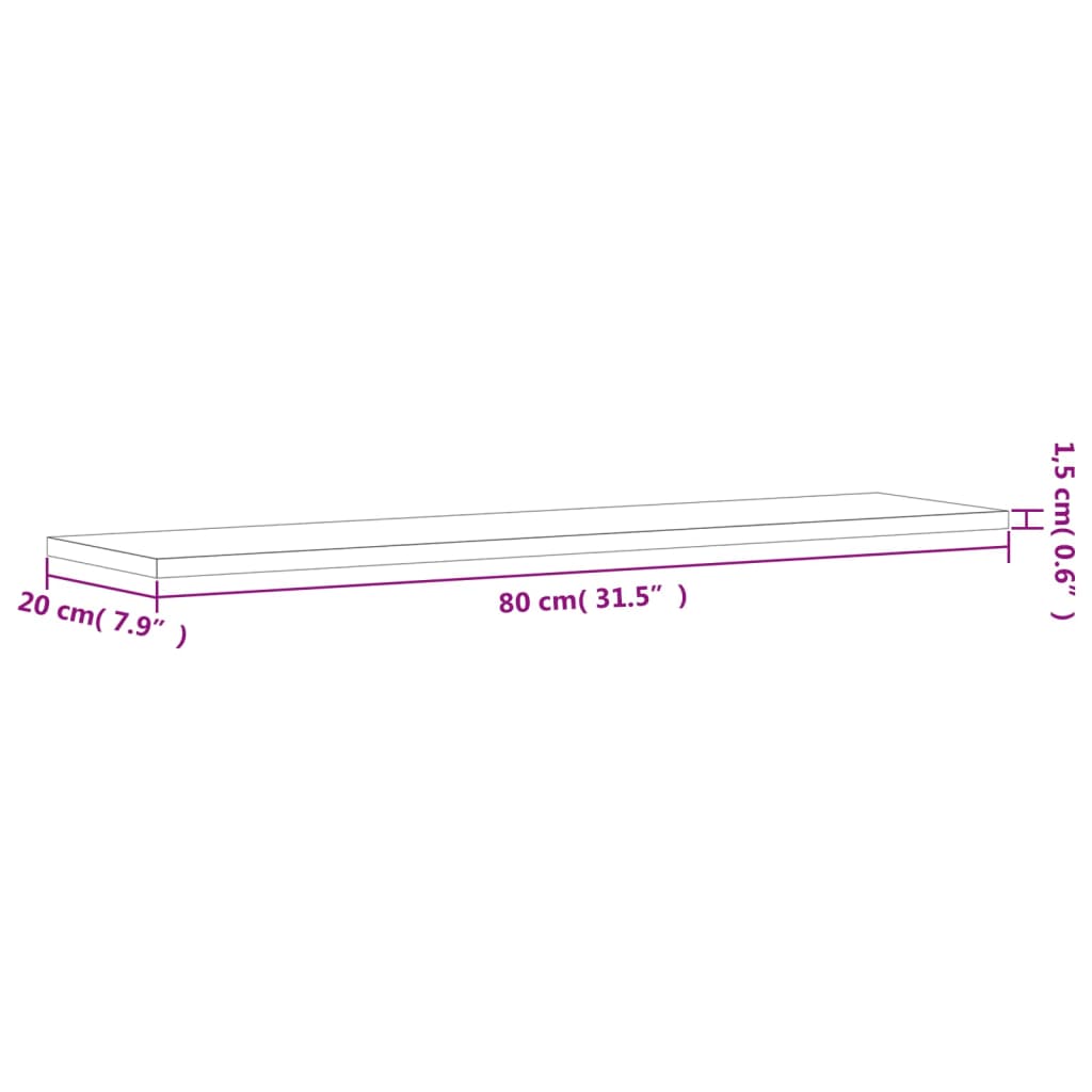 Wandregale 4 Stk. Grau Sonoma 80x20x1,5 cm Holzwerkstoff