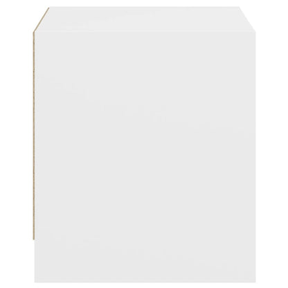 Nachttische mit Glastüren 2 Stk. Weiß 35x37x42 cm