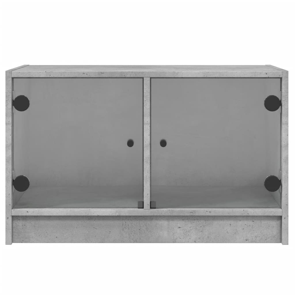 TV-Schrank mit Glastüren Betongrau 68x37x42 cm