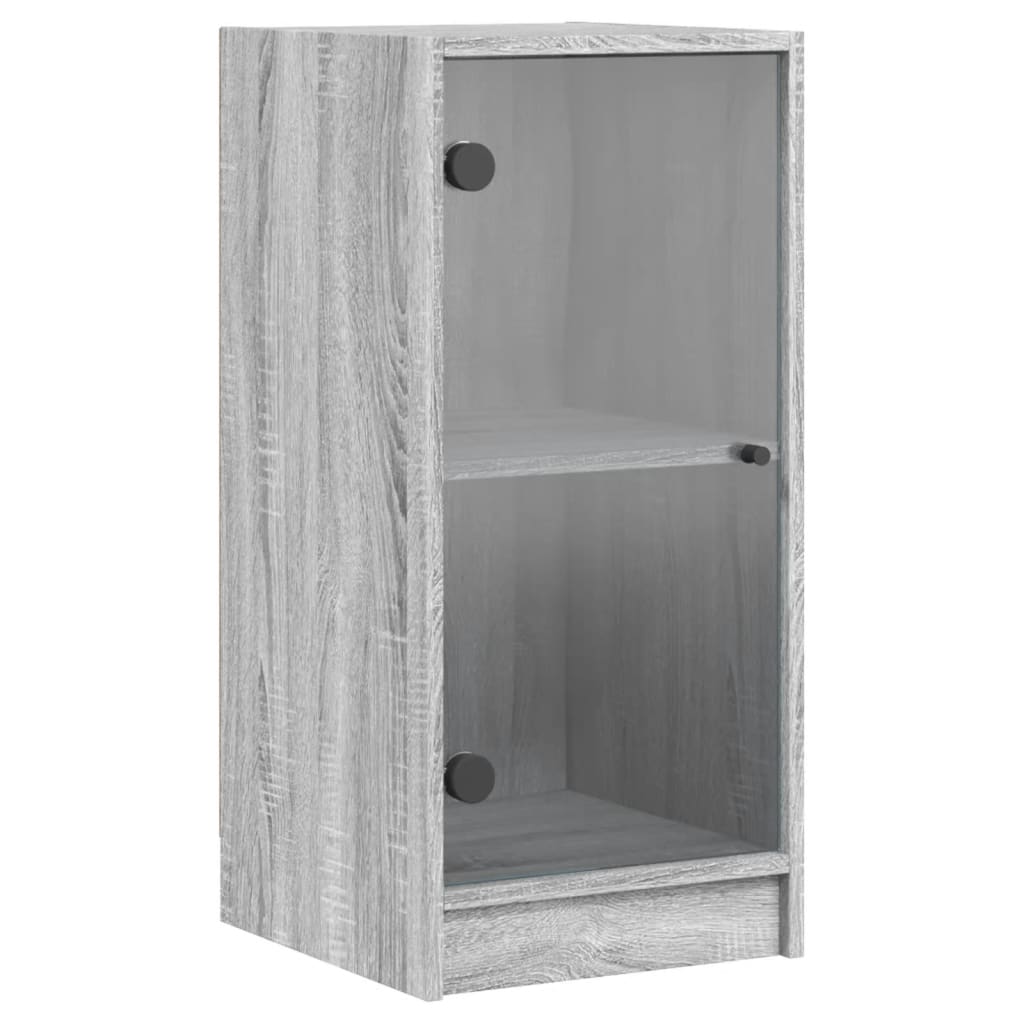 Beistellschrank mit Glastüren Grau Sonoma 35x37x75,5 cm