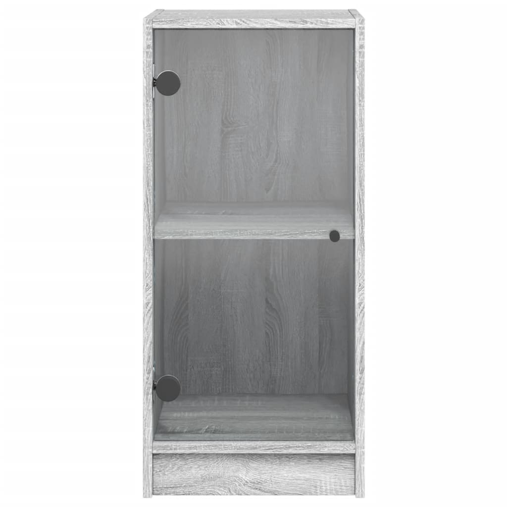 Beistellschrank mit Glastüren Grau Sonoma 35x37x75,5 cm