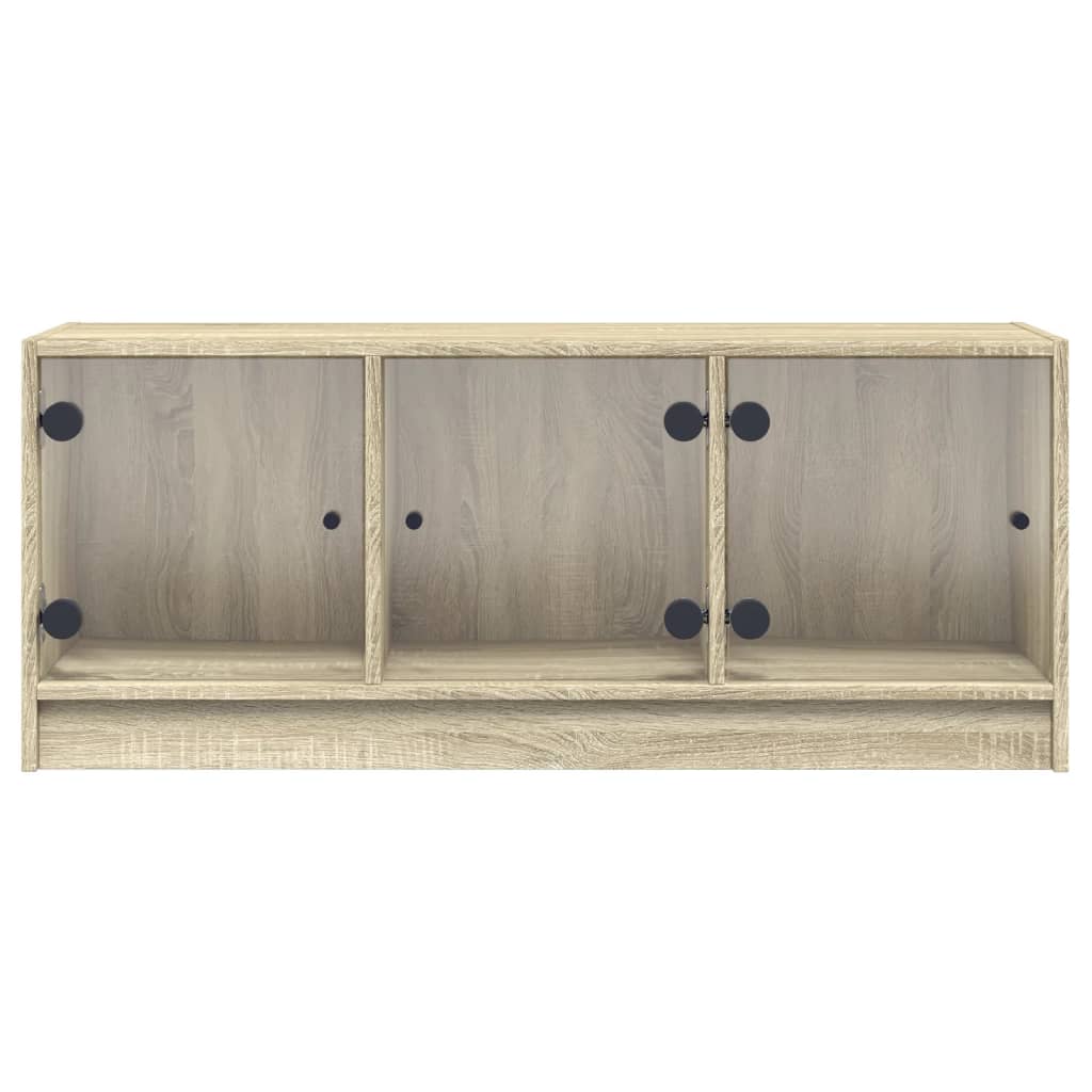 TV-Schrank mit Glastüren Sonoma-Eiche 102x37x42 cm