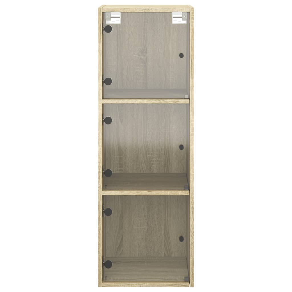 Wandschrank mit Glastüren Sonoma-Eiche 35x37x100 cm