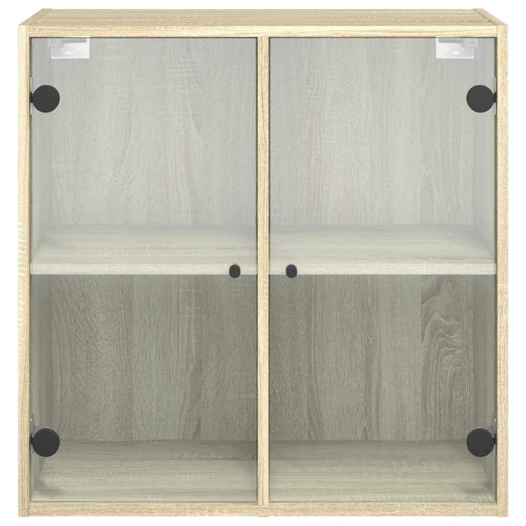 Wandschrank mit Glastüren Sonoma-Eiche 68x37x68,5 cm