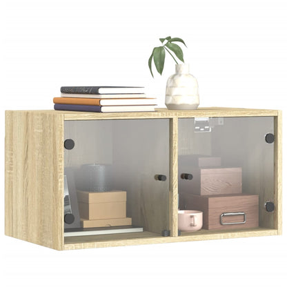 Wandschrank mit Glastüren Sonoma-Eiche 68,5x37x35 cm
