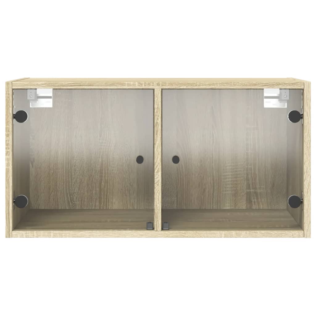 Wandschrank mit Glastüren Sonoma-Eiche 68,5x37x35 cm