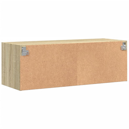 Wandschrank mit Glastüren Sonoma-Eiche 102x37x35 cm