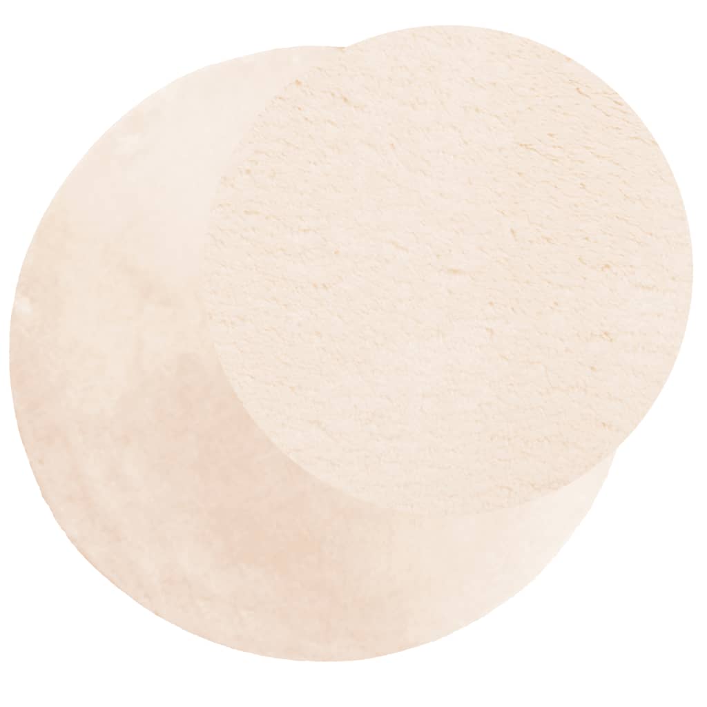 Teppich HUARTE Kurzflor Weich und Waschbar Beige Ø 120 cm